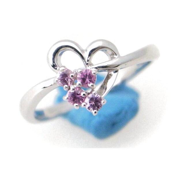 4°C' Pink Gemstone Ring, Size 10 in K18 White Gold for Ladies - Second Hand