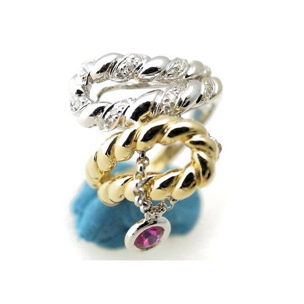 Women's Ruby Diamond Ring in K18YG/WG – Opulent Luxury.