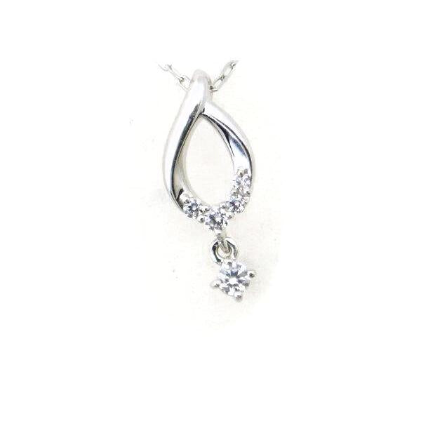 Pre-owned 4℃ Women's Necklace with Transparent Stone on K10 White Gold