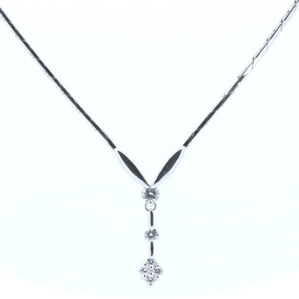 June Women's Diamond Necklace in White Gold K18/Platinum PT900 with 0.31ct Diamond, Silver