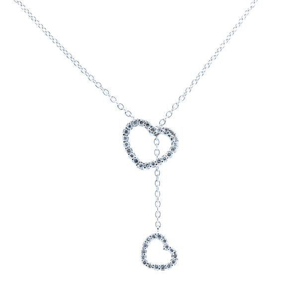 Ponte Vecchio Heart Diamond Necklace, 0.34ct in K18 White Gold for Ladies - Used