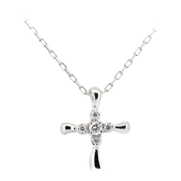[LuxUness]  4℃ Cross-Motif Diamond Necklace in PT850 Platinum, Ladies' Jewelry in Excellent condition