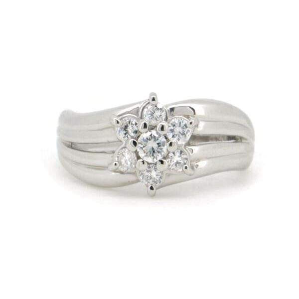 Diamond Ring, Ring Size 12, 0.29ct Diamond, Platinum PT900 Material, Silver, Women's Pre-owned
