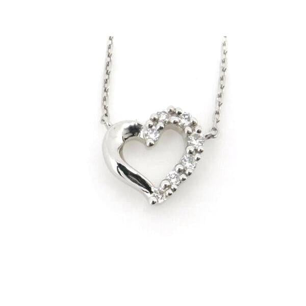 [LuxUness]  4°C Heart Motif Diamond Necklace in PT850 Platinum for Women in Excellent condition
