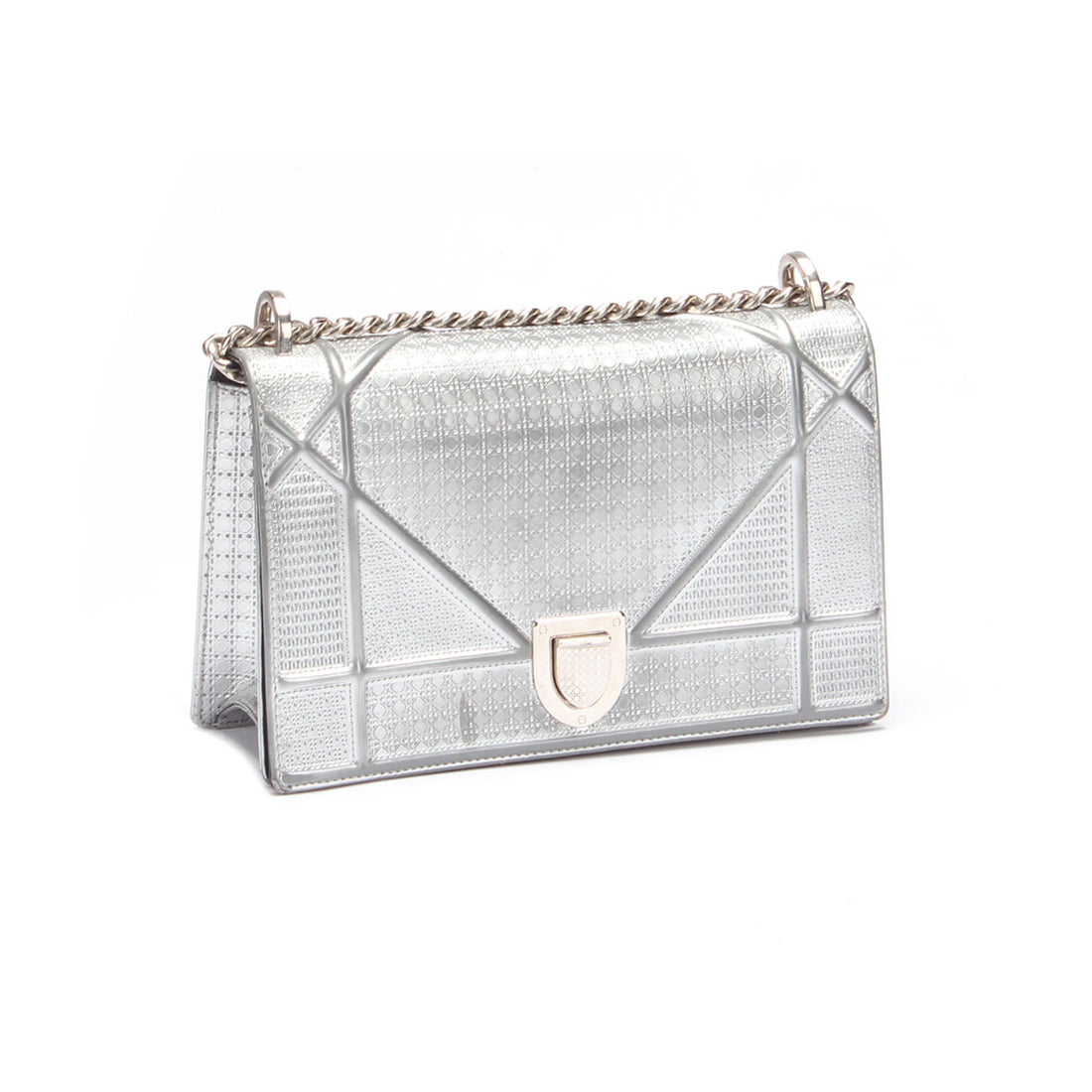 Micro Cannage Metallic Leather Diorama Bag