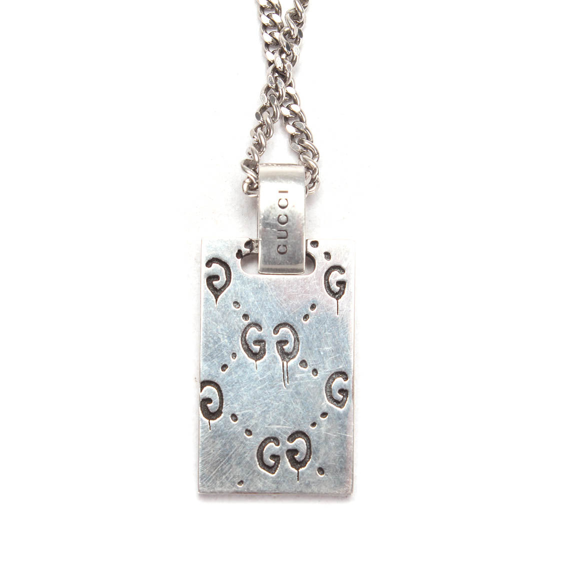 Silver GucciGhost Pendant Necklace