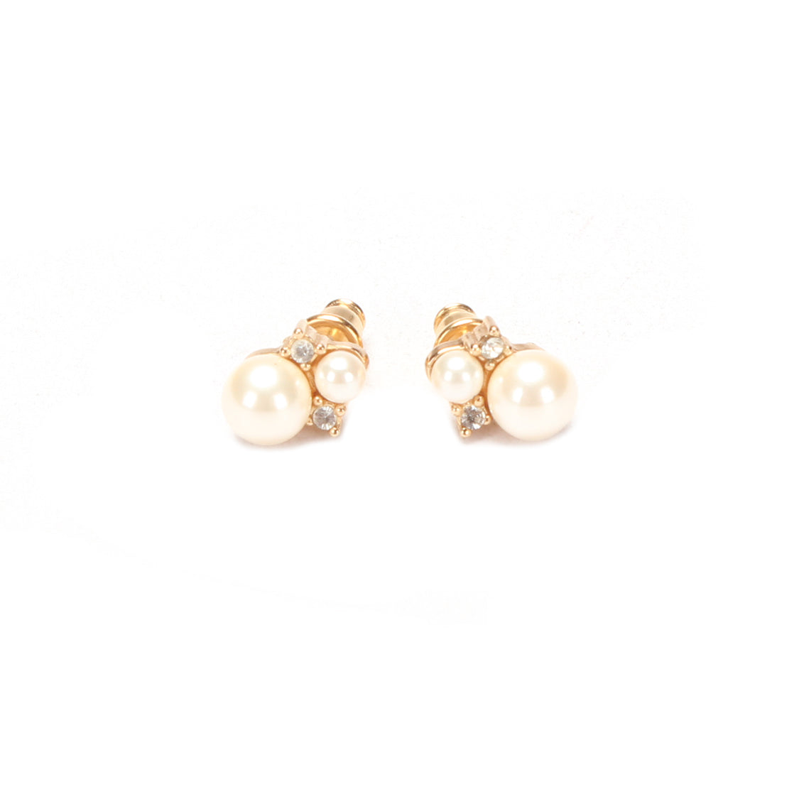 Diamond Pearl Stud Earrings
