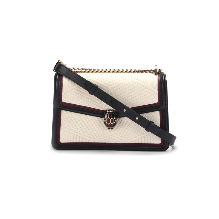 Serpenti Diamond Blast Leather Shoulder Bag