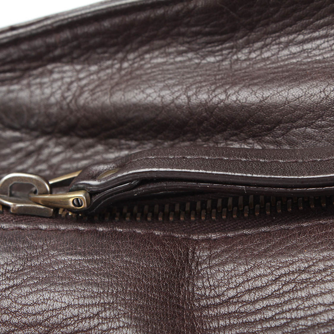 Stripe Detail Leather Handbag