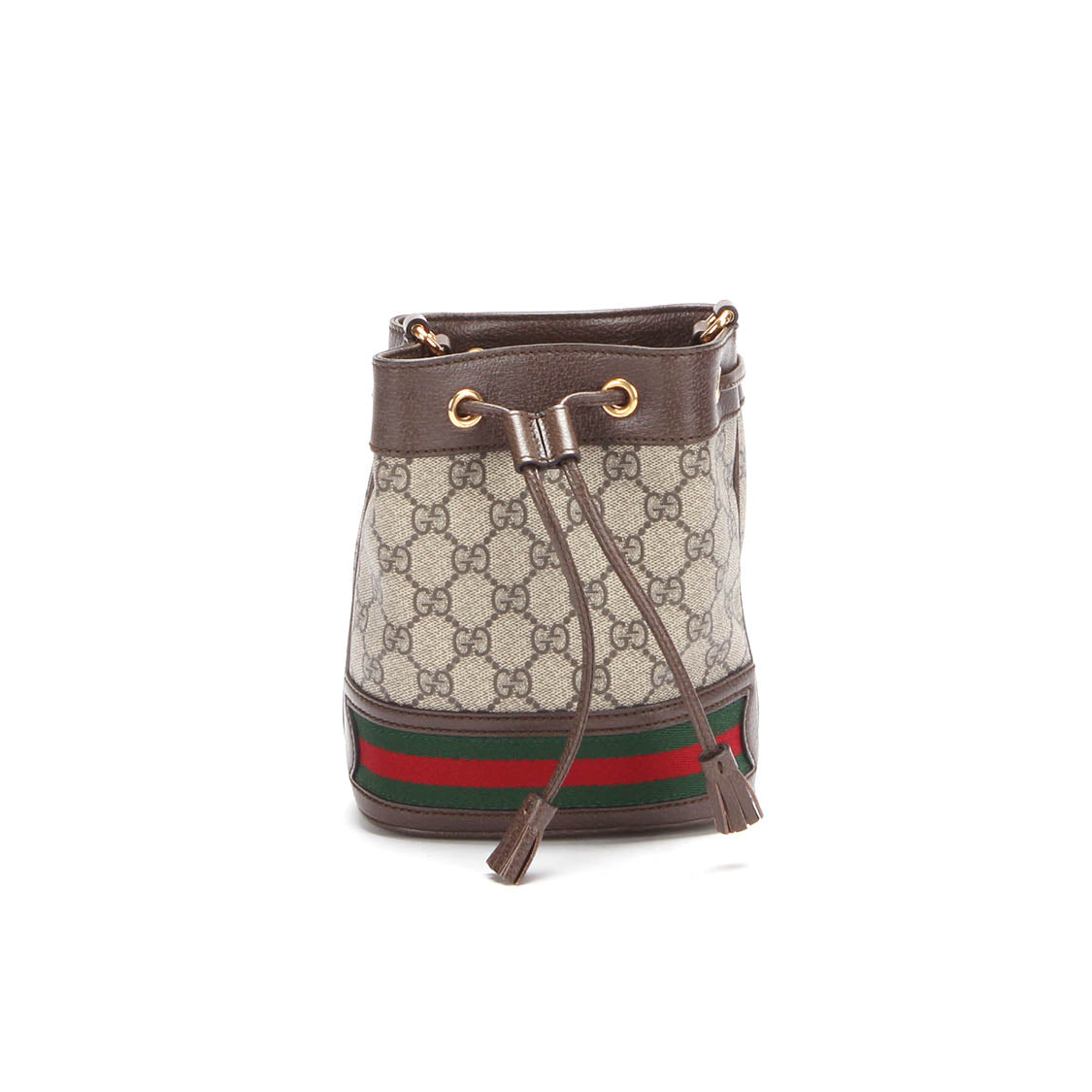 Gucci Mini GG Supreme Ophidia Bucket Bag Canvas Crossbody Bag 550620 in Excellent condition