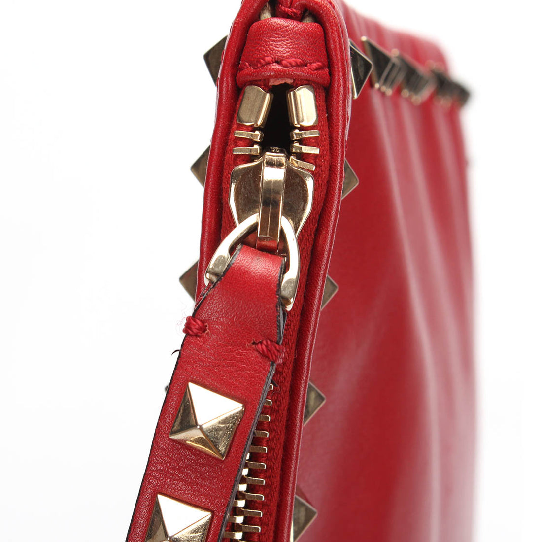 Rockstud Leather Clutch Bag