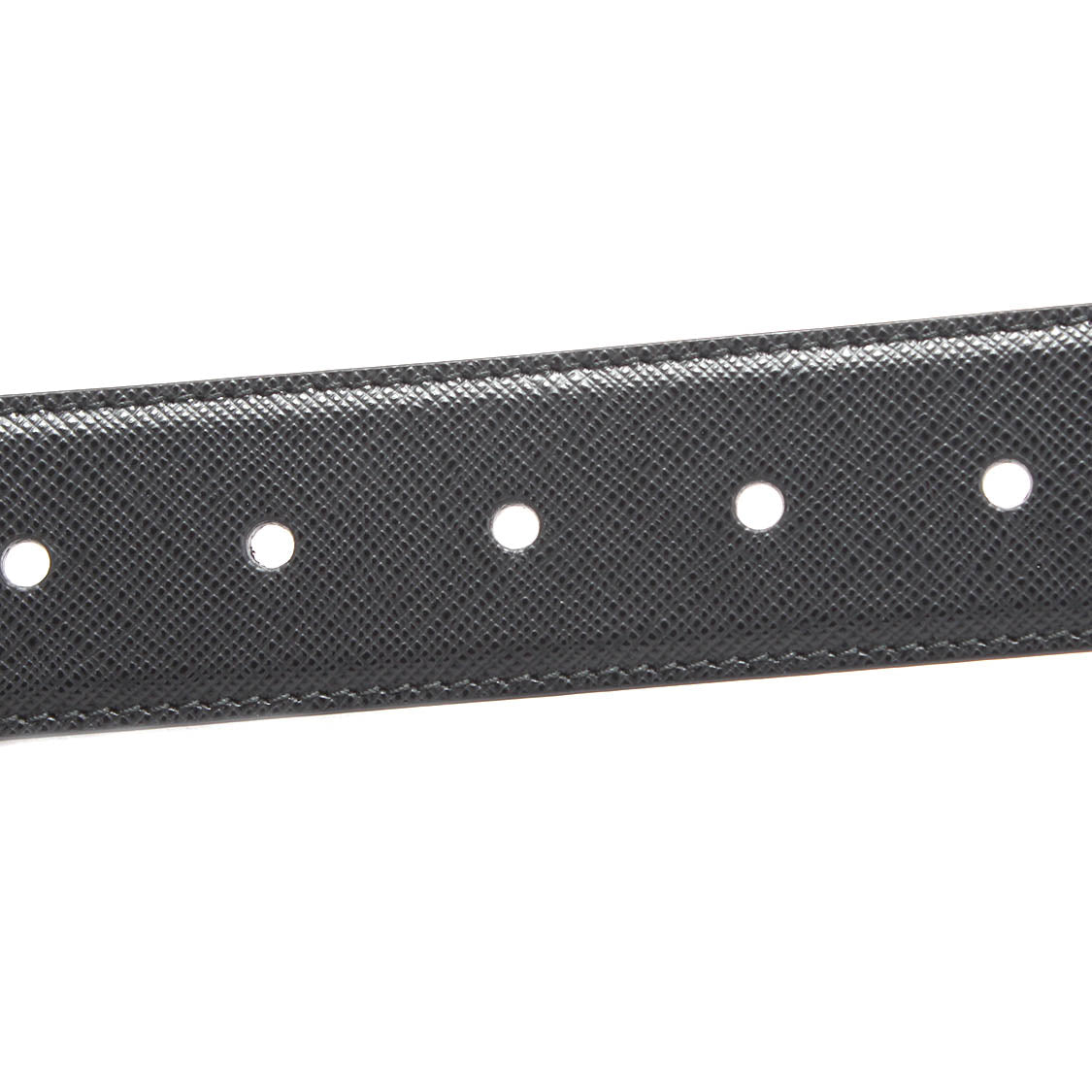 Pebbled Effect Logo Buckle Belt