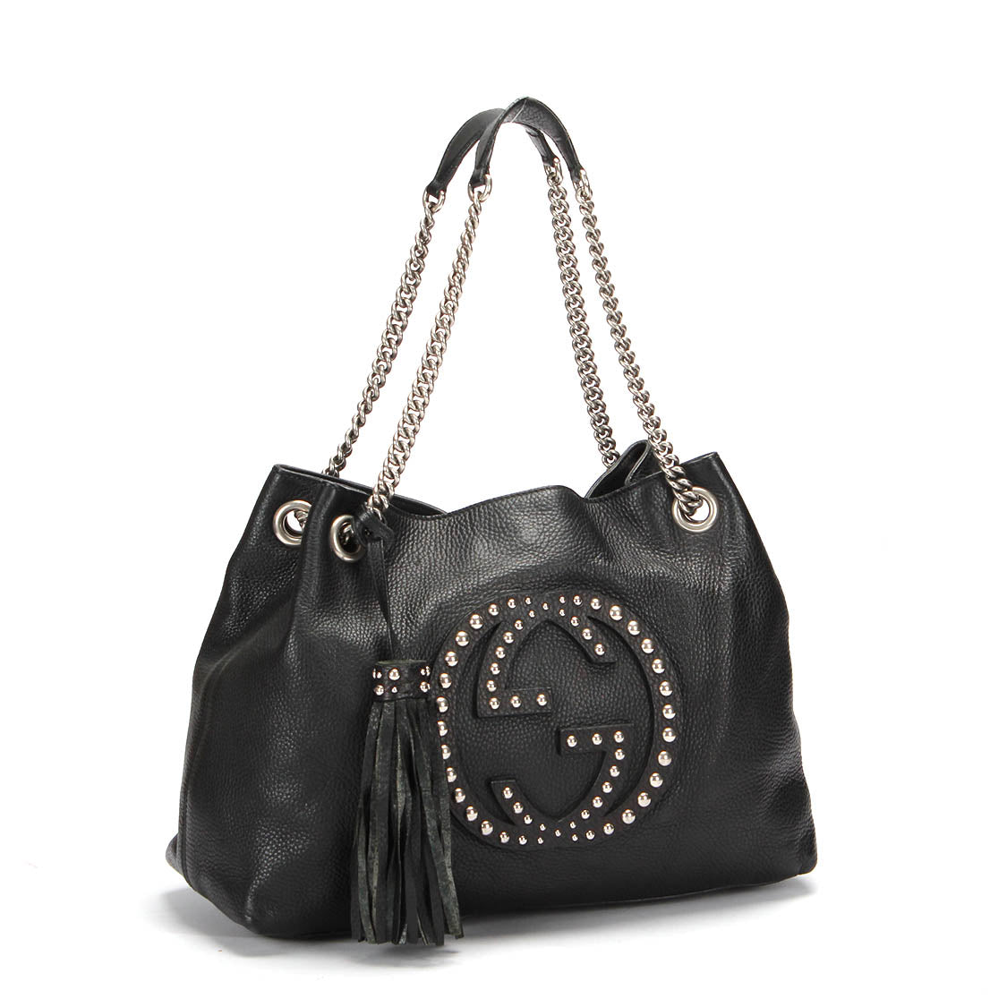 Embellished Leather Soho Medium Chain Tote Bag 308982