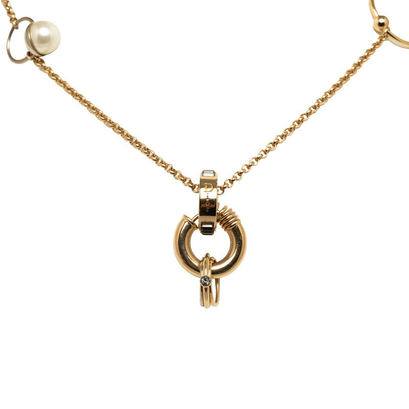 Dior Bijou Faux Pearl Necklace Metal Necklace in Good condition