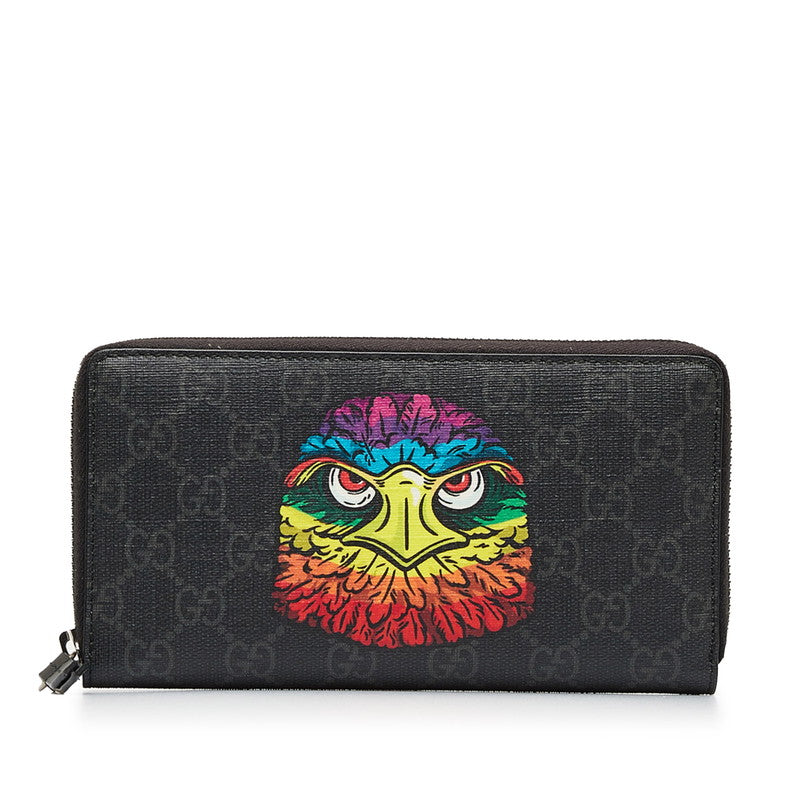 Gucci GG Bestiary Eagle Print Zip Around Wallet  Canvas Long Wallet 451278 in Excellent condition