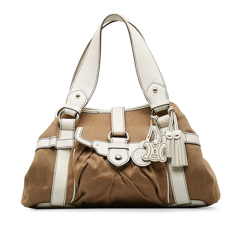 Celine Canvas and Leather Bag Canvas Handbag SC-SA-1016 in Good condition