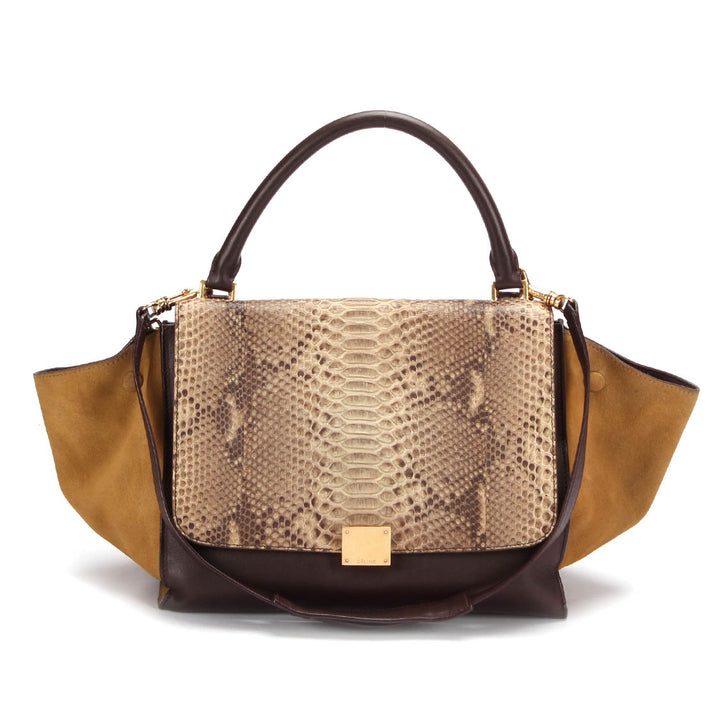 Python Leather Trapeze Bag