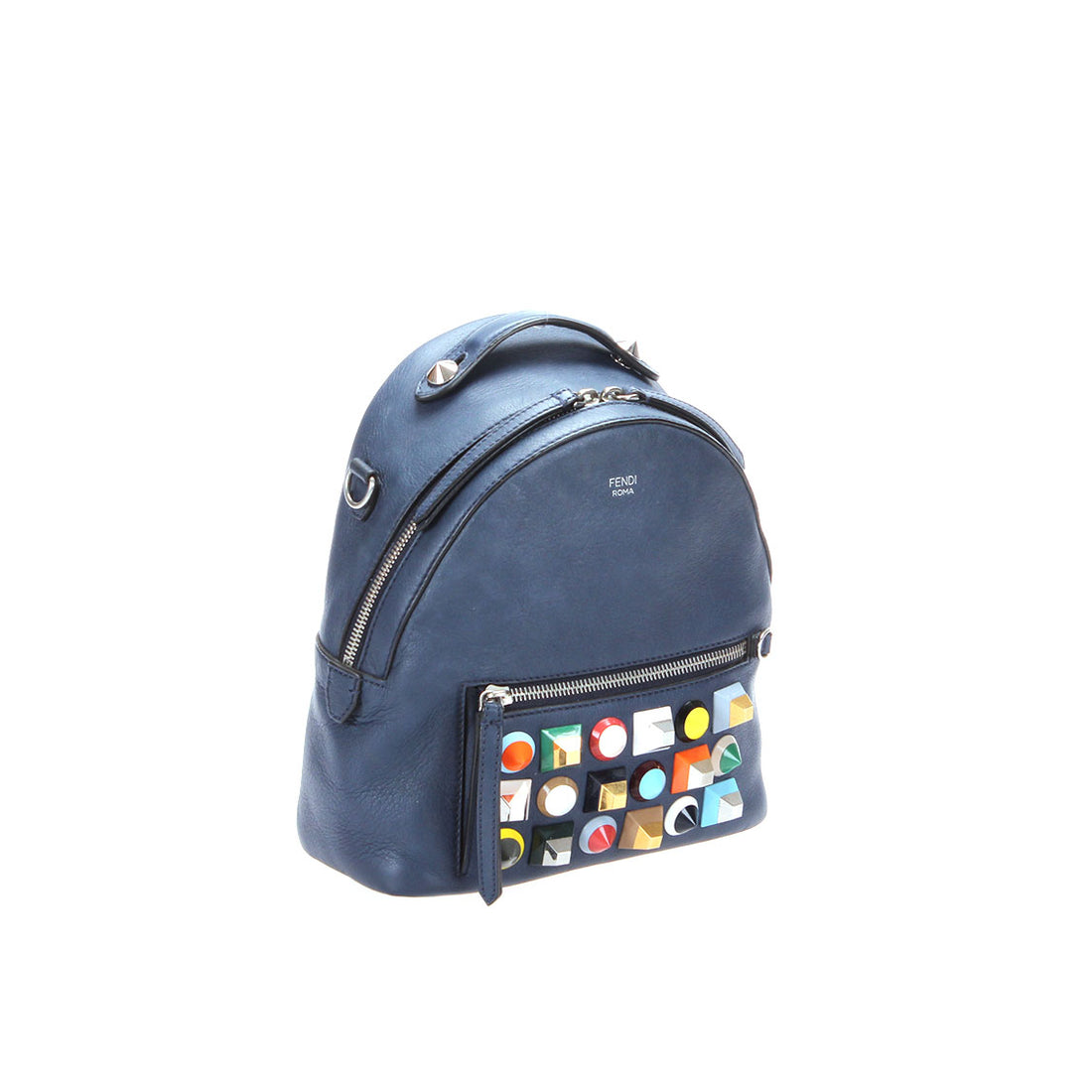 Studded Backpack Style Leather Crossbody Bag