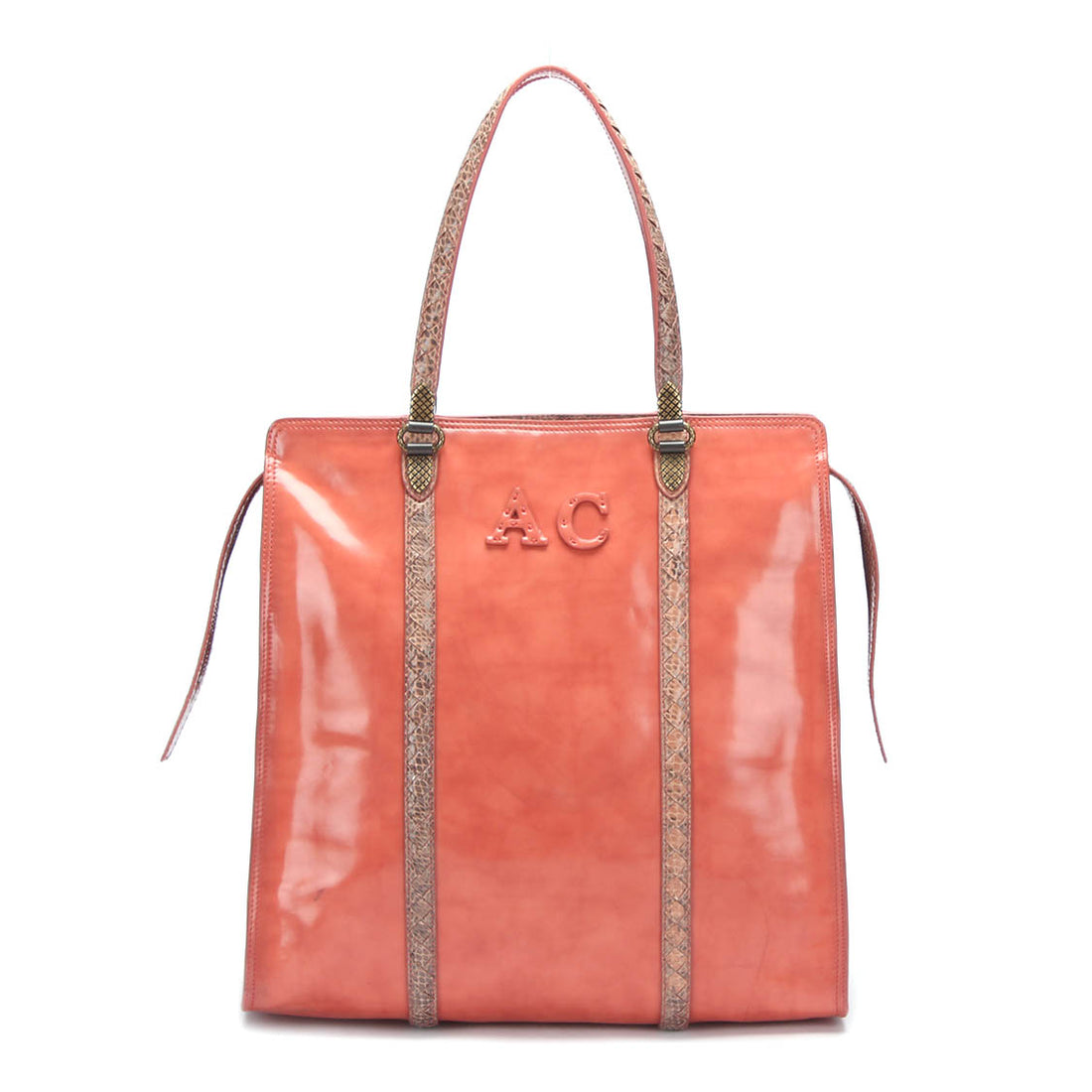 Intrecciato-Trim Leather Tote Bag