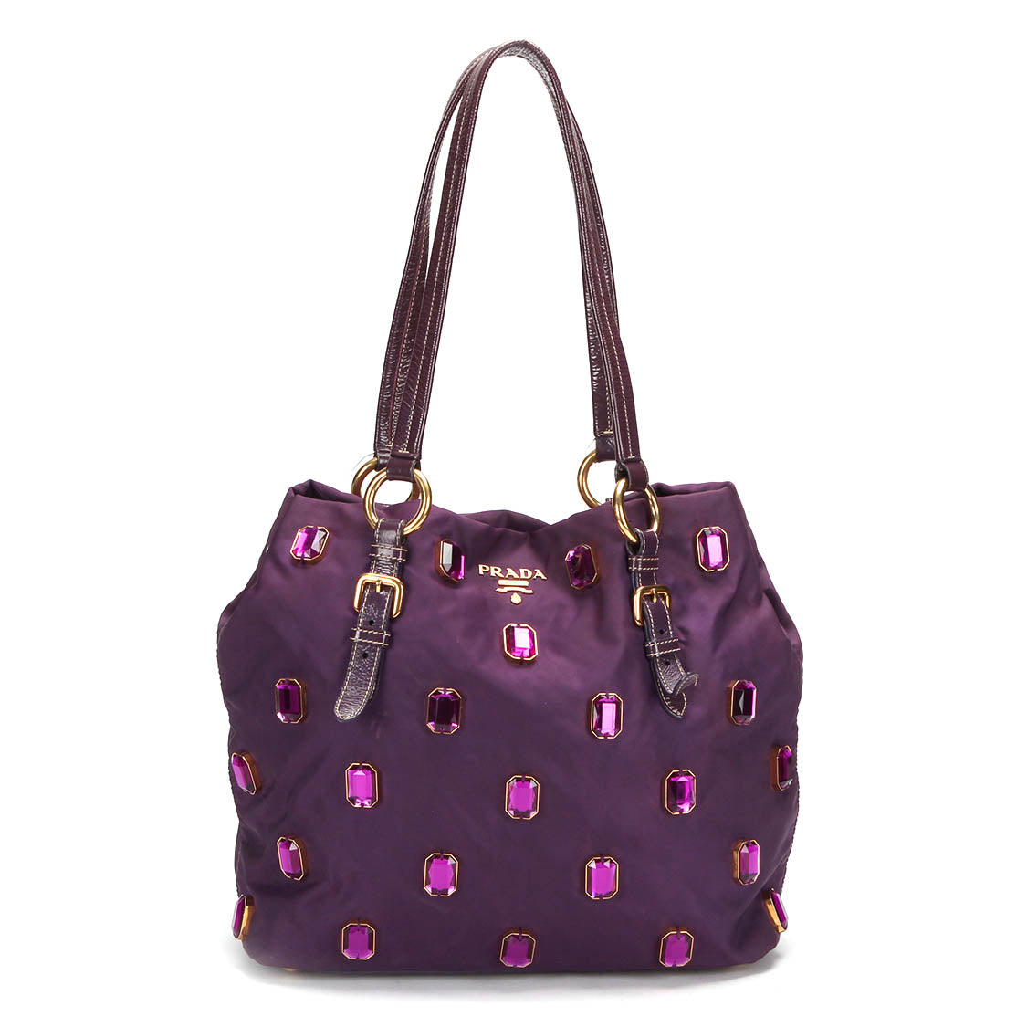 Embellished Nylon Tote Bag
