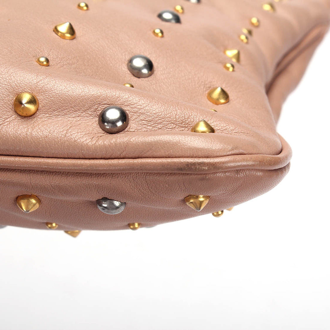 Studded Leather Clutch Bag