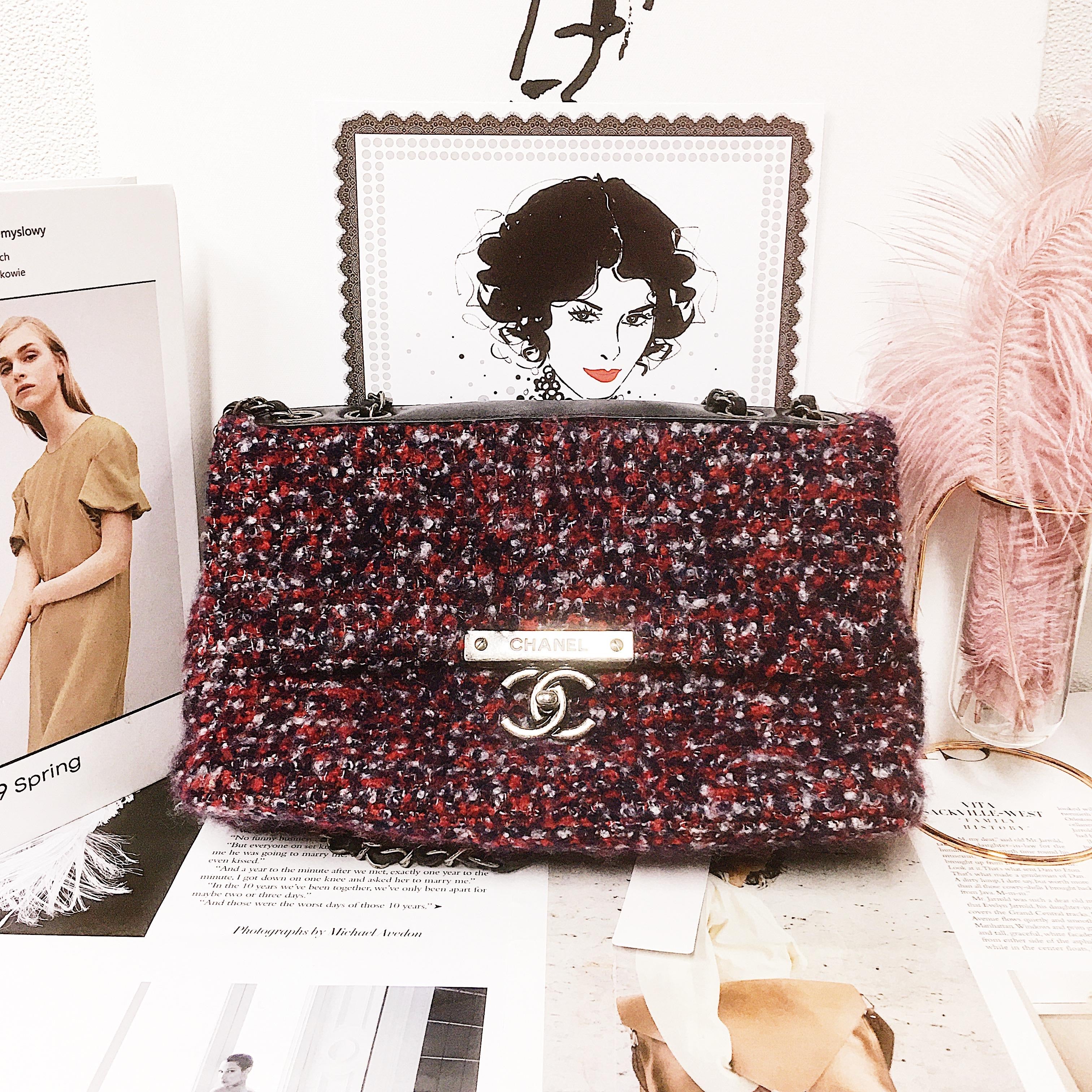 Tweed Jumbo CC Flap Bag – LuxUness