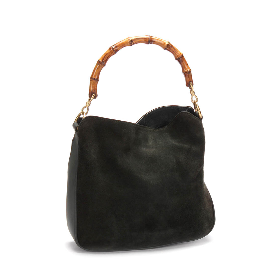 Bamboo Suede Shoulder Bag