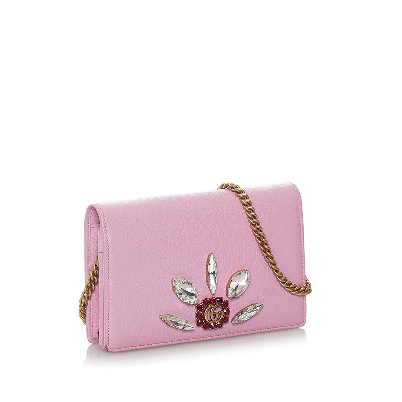 Mini Marquise Crystals GG Wallet on Chain 499782