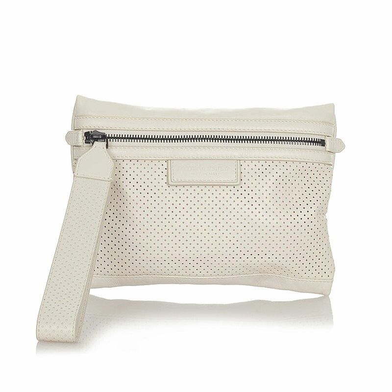 Perforated Leather Clutch Bag