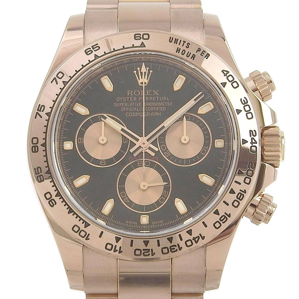 Rolex Daytona Cosmograph 116505 Men's Watch - Everose Gold & 18k Gold, Automatic Winding, Black Dial, Used in Grade A Condition 116505.0