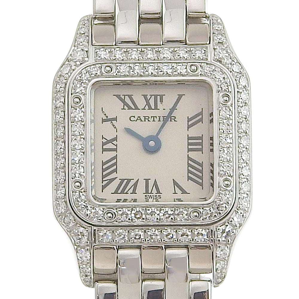Cartier Mini Panthere Diamond Bezel WF3210F3 Ladies' Wristwatch in K18 White Gold and Diamond WF3210F3