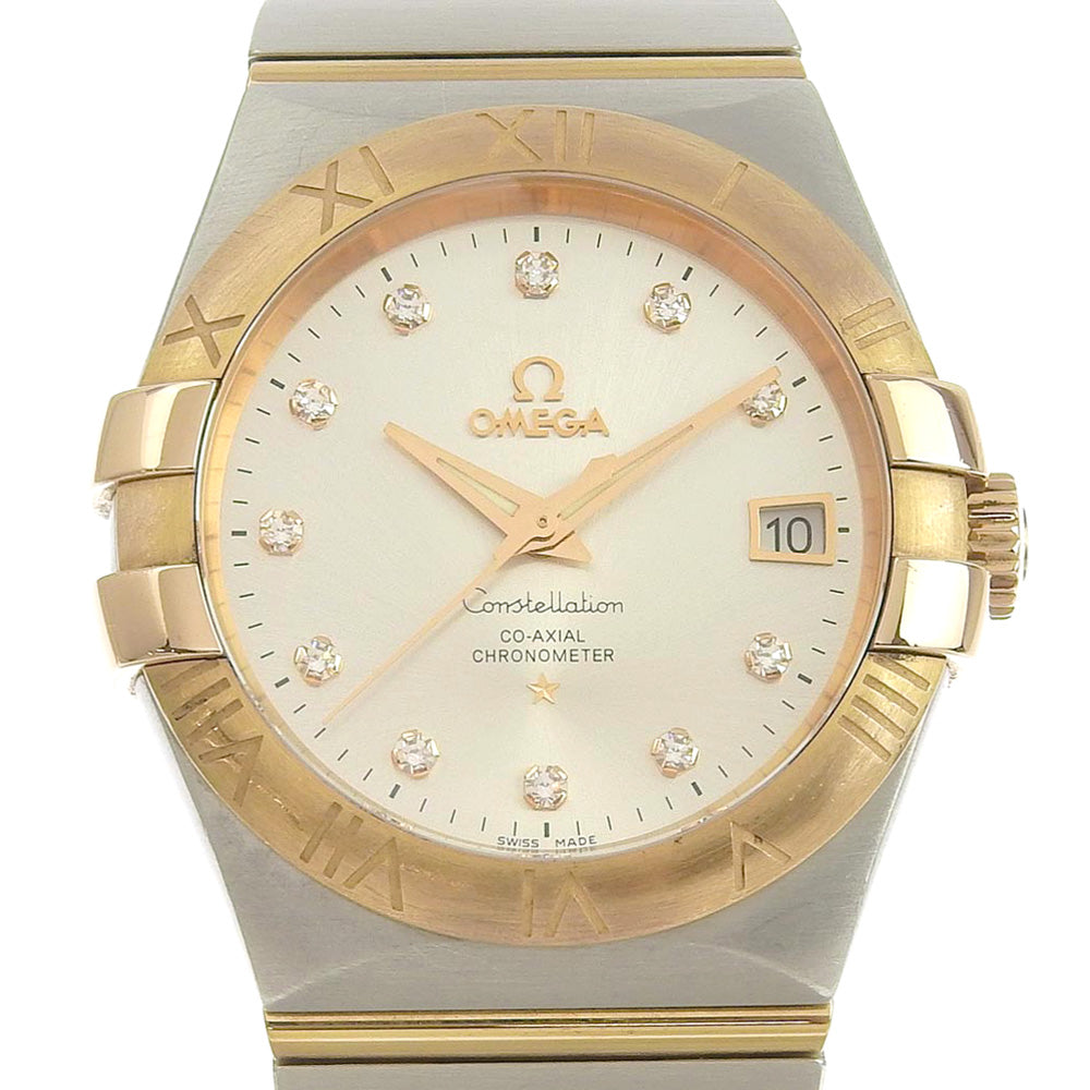 Omega "Constellation" Men's Wristwatch with Stainless Steel, K18 Pink Gold Casing and 11P diamond  123.20.35.20.52.001