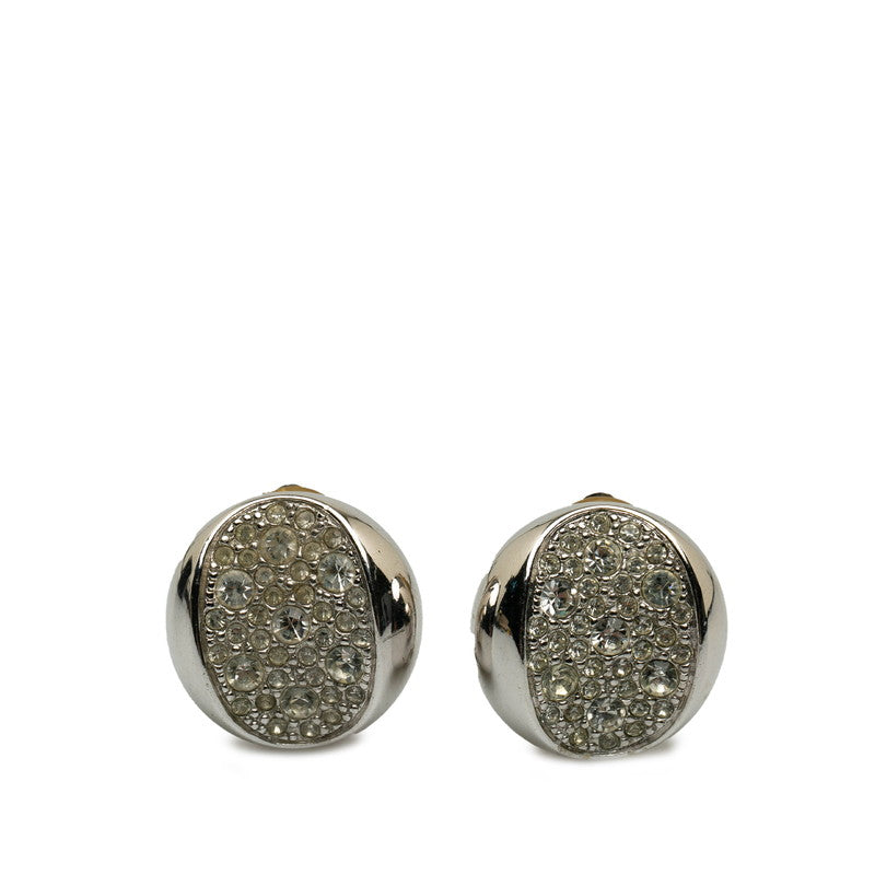 Round Crystal Clip On Earrings