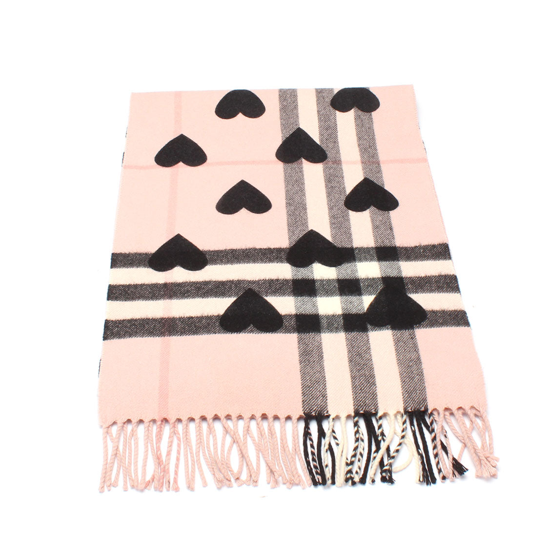 Check Heart Cashmere Scarf