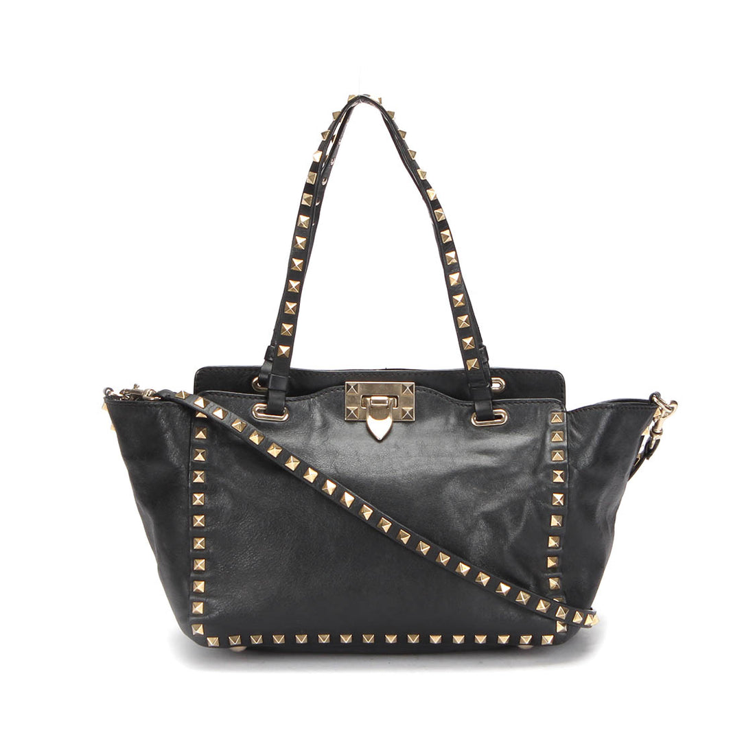 Rockstud Leather Tote Bag