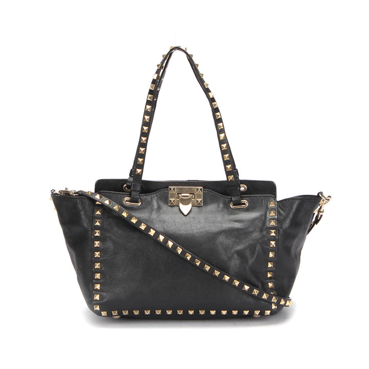 Rockstud Leather Tote Bag