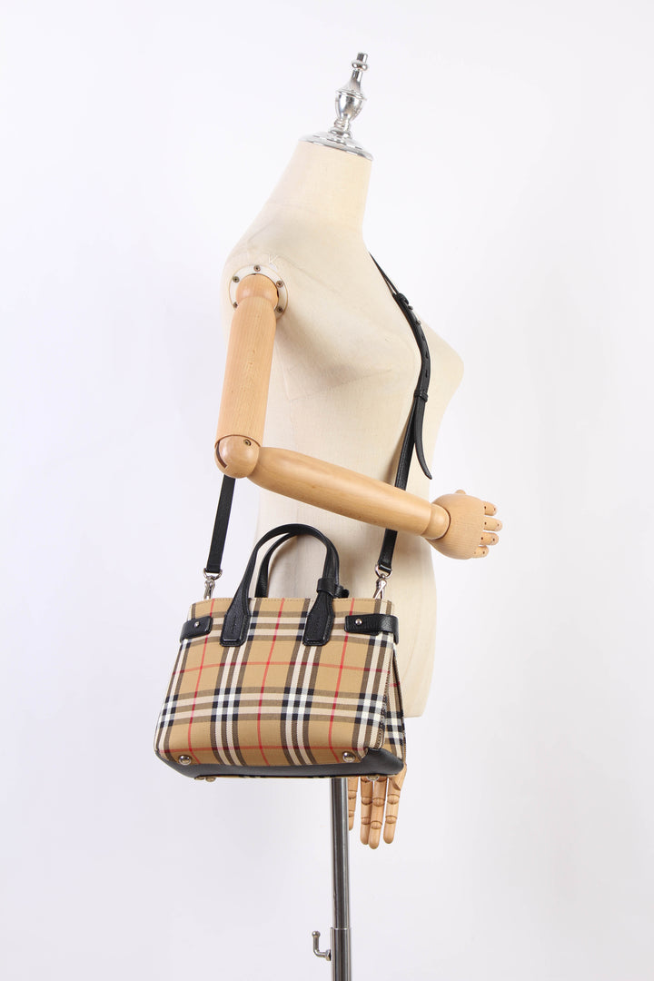 Vintage Check Small Banner Tote Bag