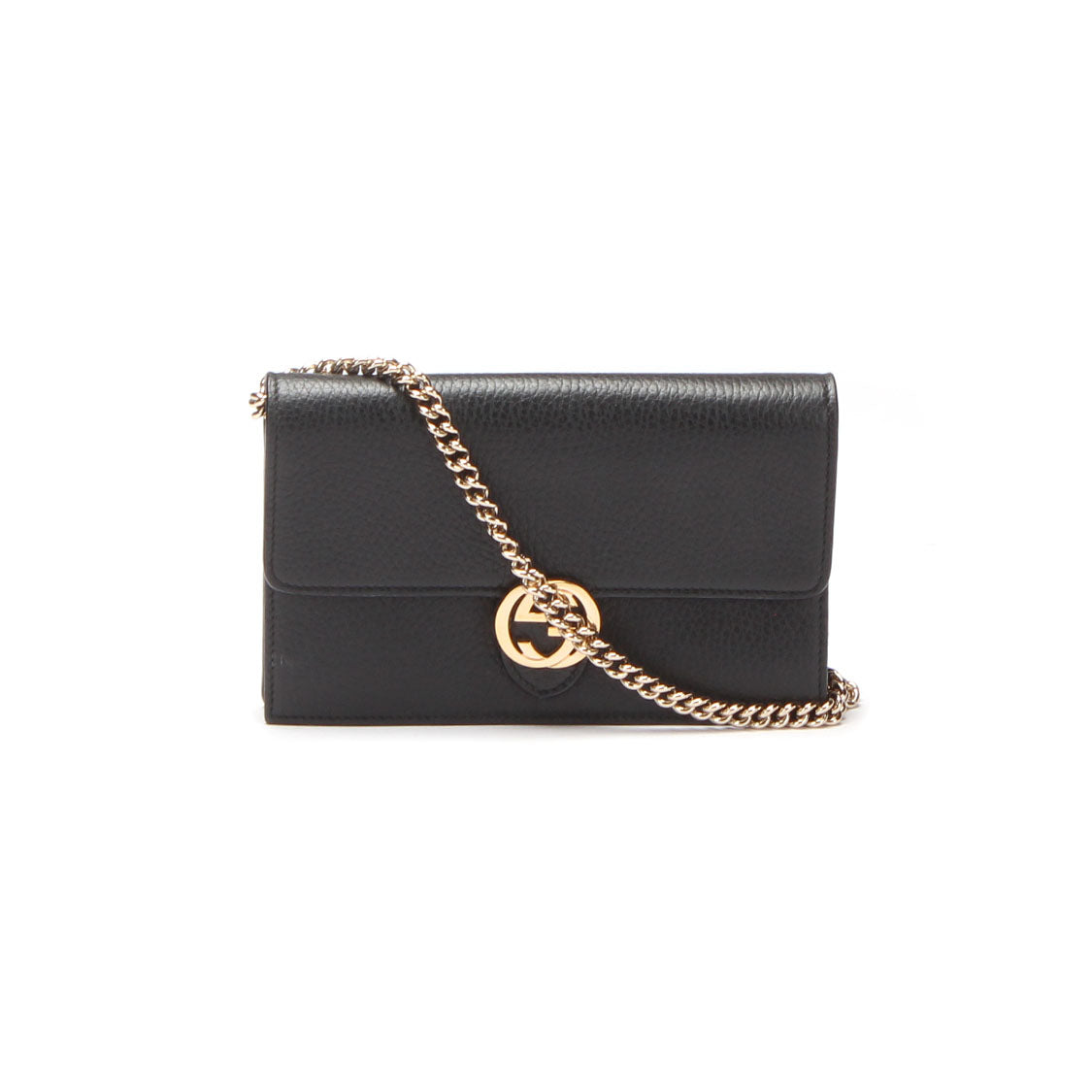 Leather Interlocking G Wallet on Chain 510314