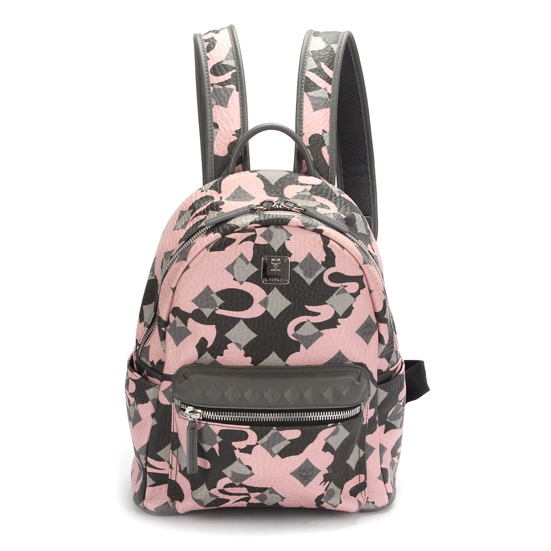 Printed Leather Backpack