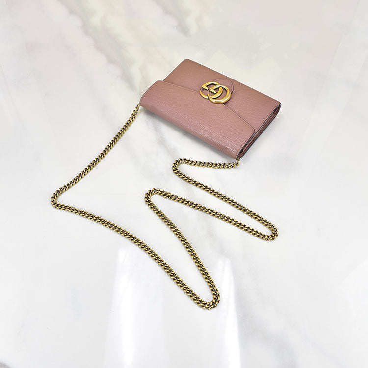 Leather GG Marmont Chain Wallet