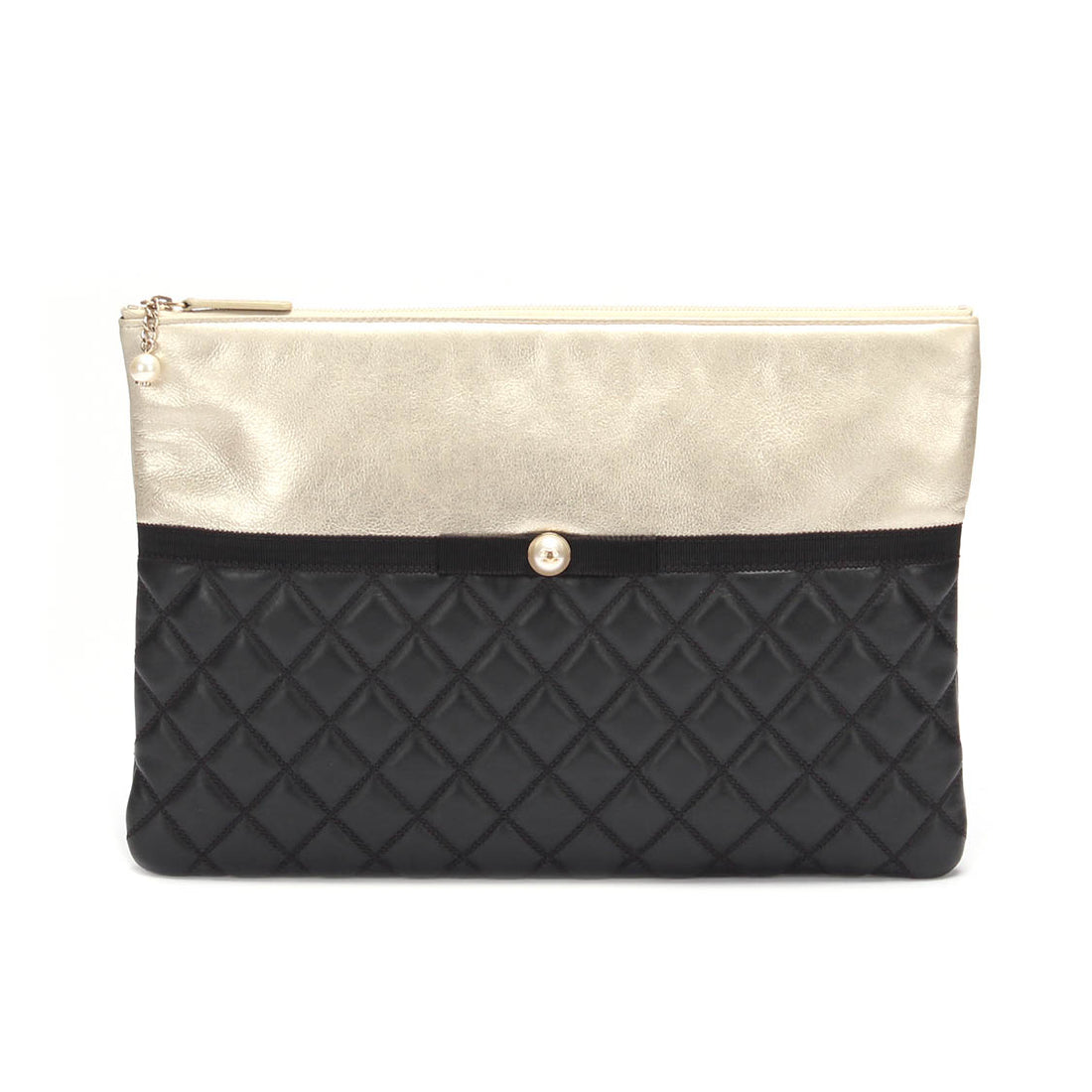 Quilted Bicolor Pearl Clutch