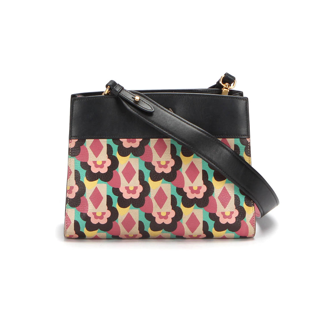 City Calf Floral Printed Saffiano Esplanade Crossbody