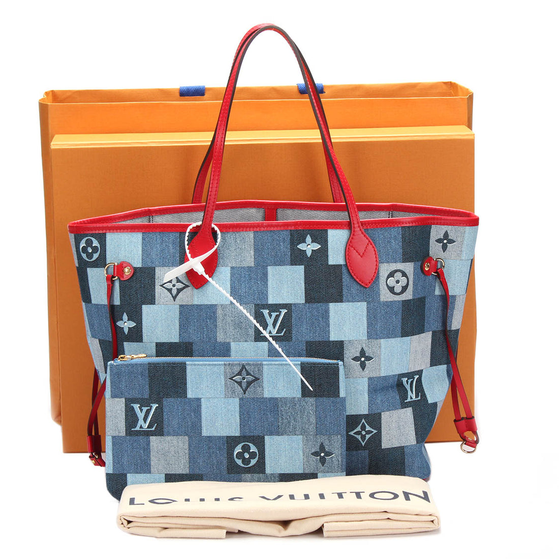 2019 Monogram Denim Patchwork Neverfull MM M44981