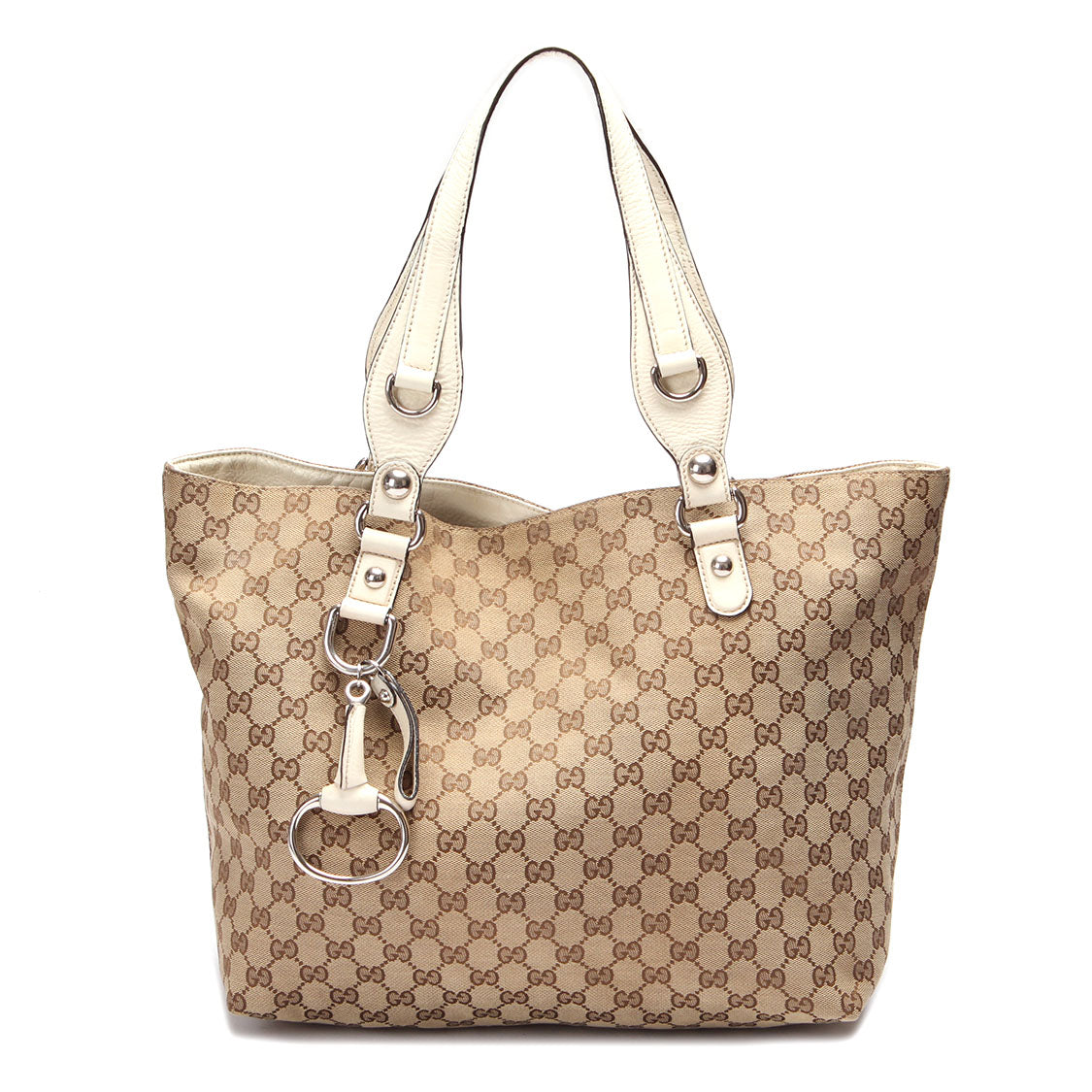 GG Canvas Medium Icon Bit Tote 229852