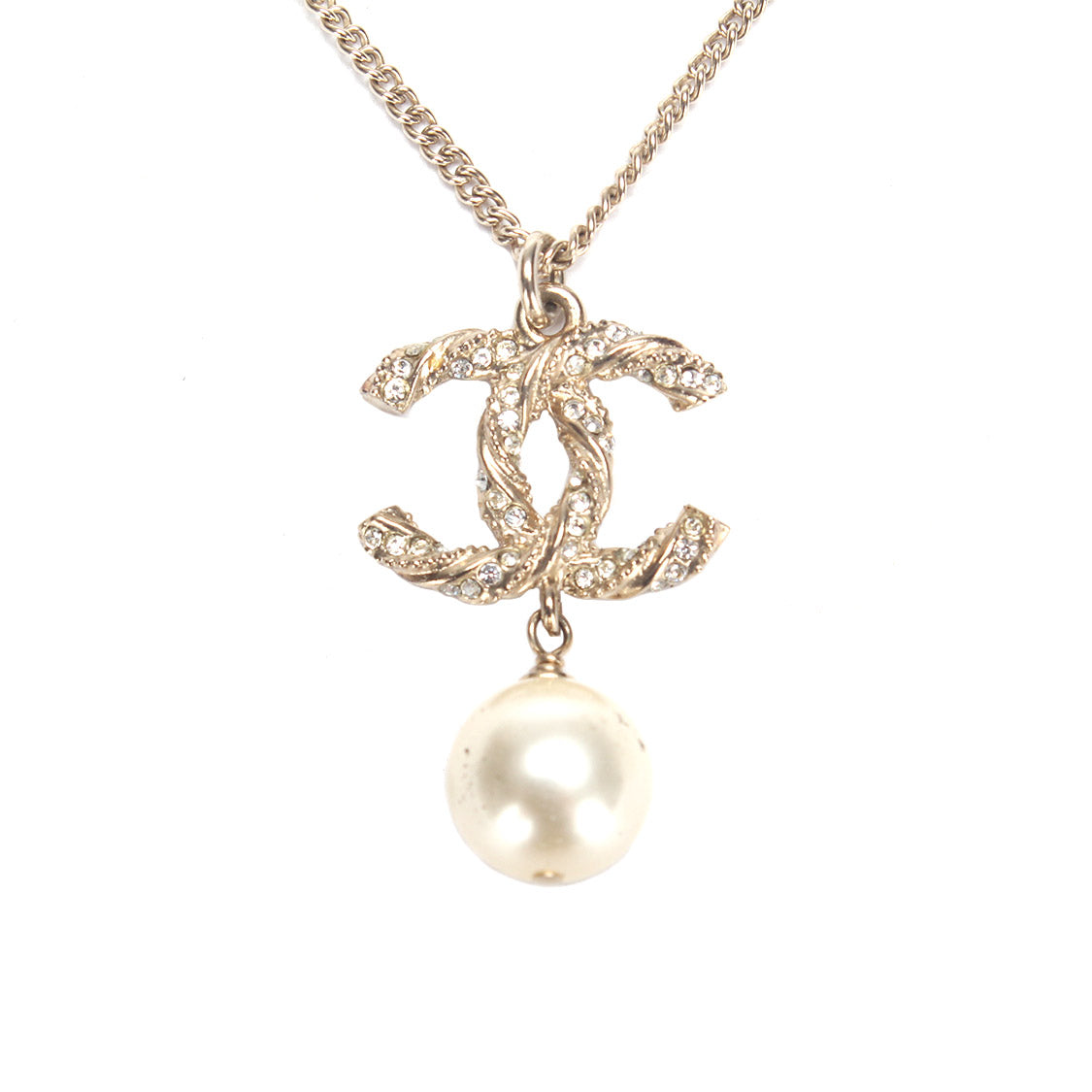 CC Pearl Drop Necklace