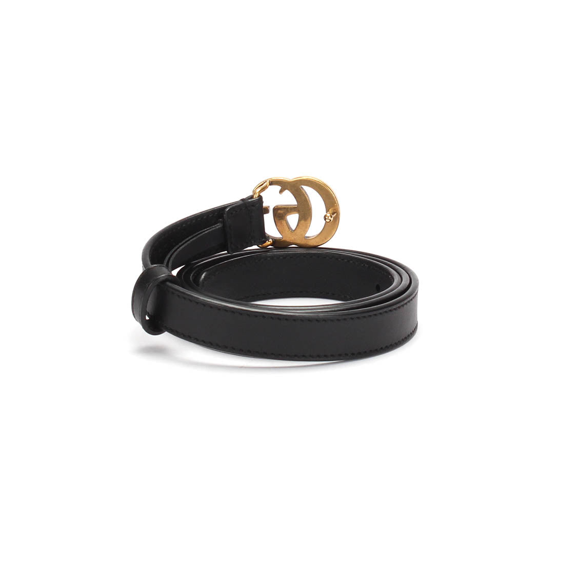 Leather Double G Buckle Belt 409417