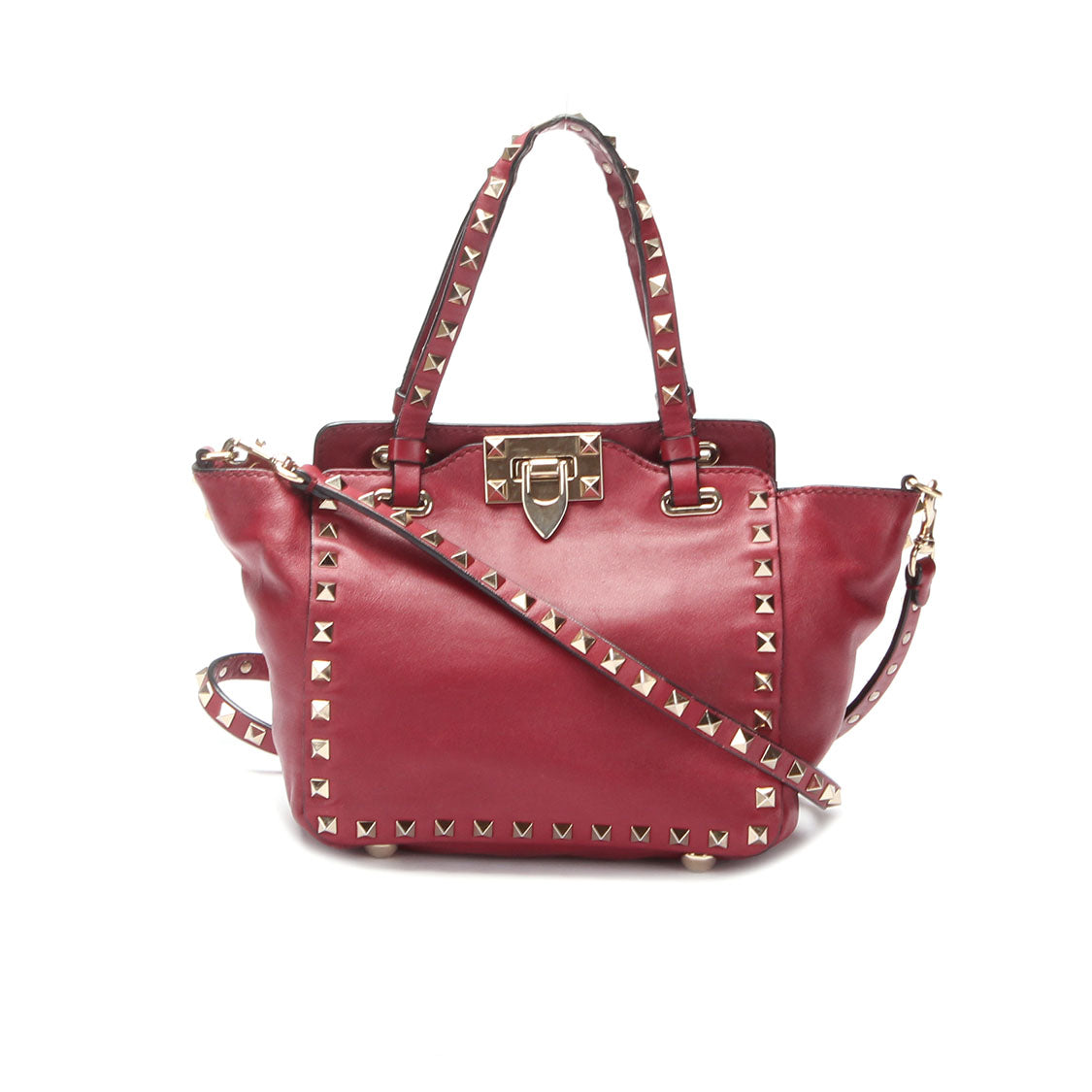  Red Rockstud Handbag