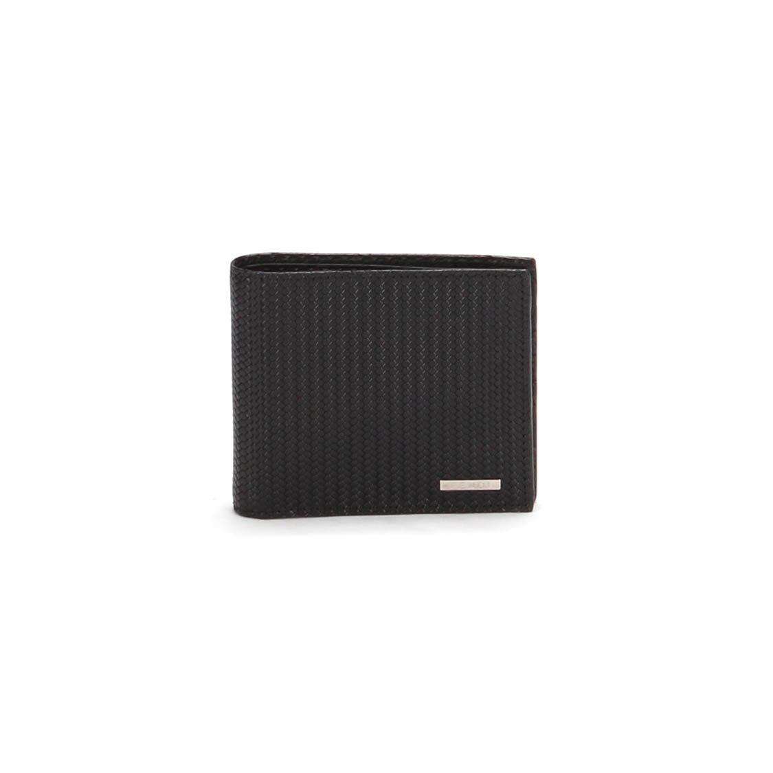 Woven Leather Bi-Fold Small Wallet