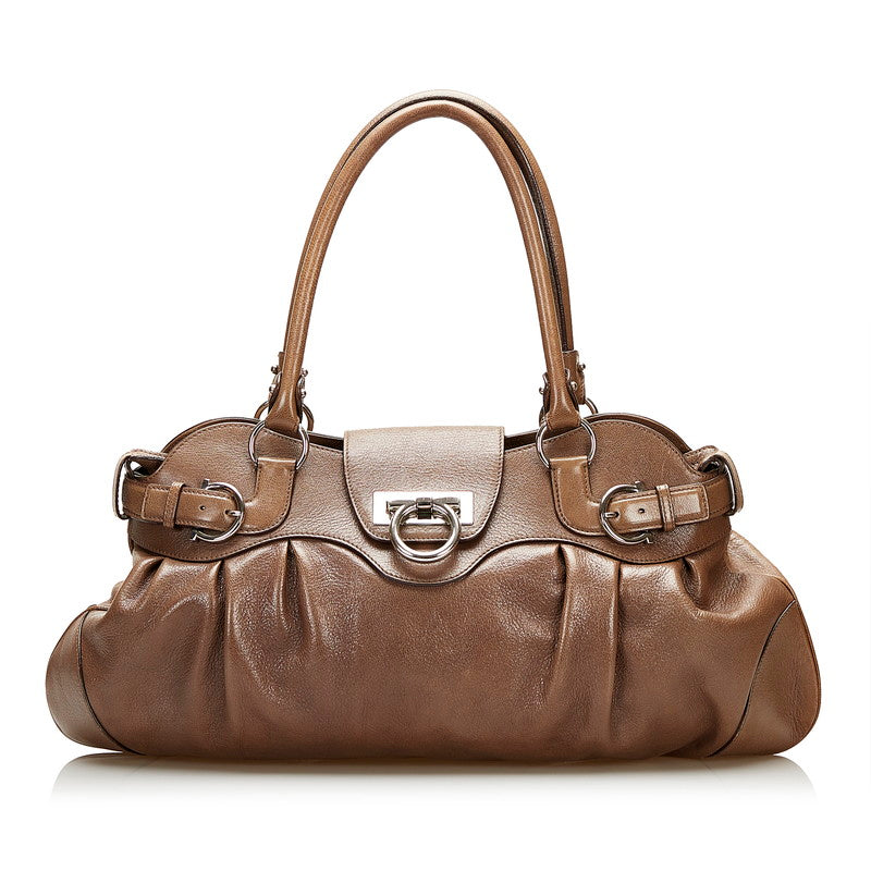 Gancini Leather Shoulder Bag AB-21 5370