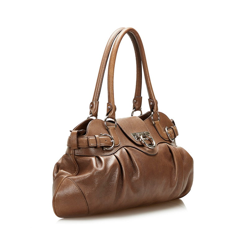 Gancini Leather Shoulder Bag AB-21 5370